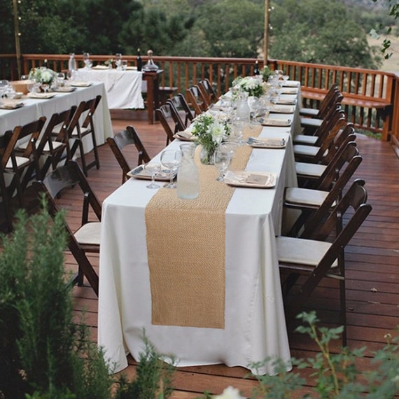 30x275cm Linen Table Runner Burlap Natural Hessian Jute Table Cover Wedding Deco 