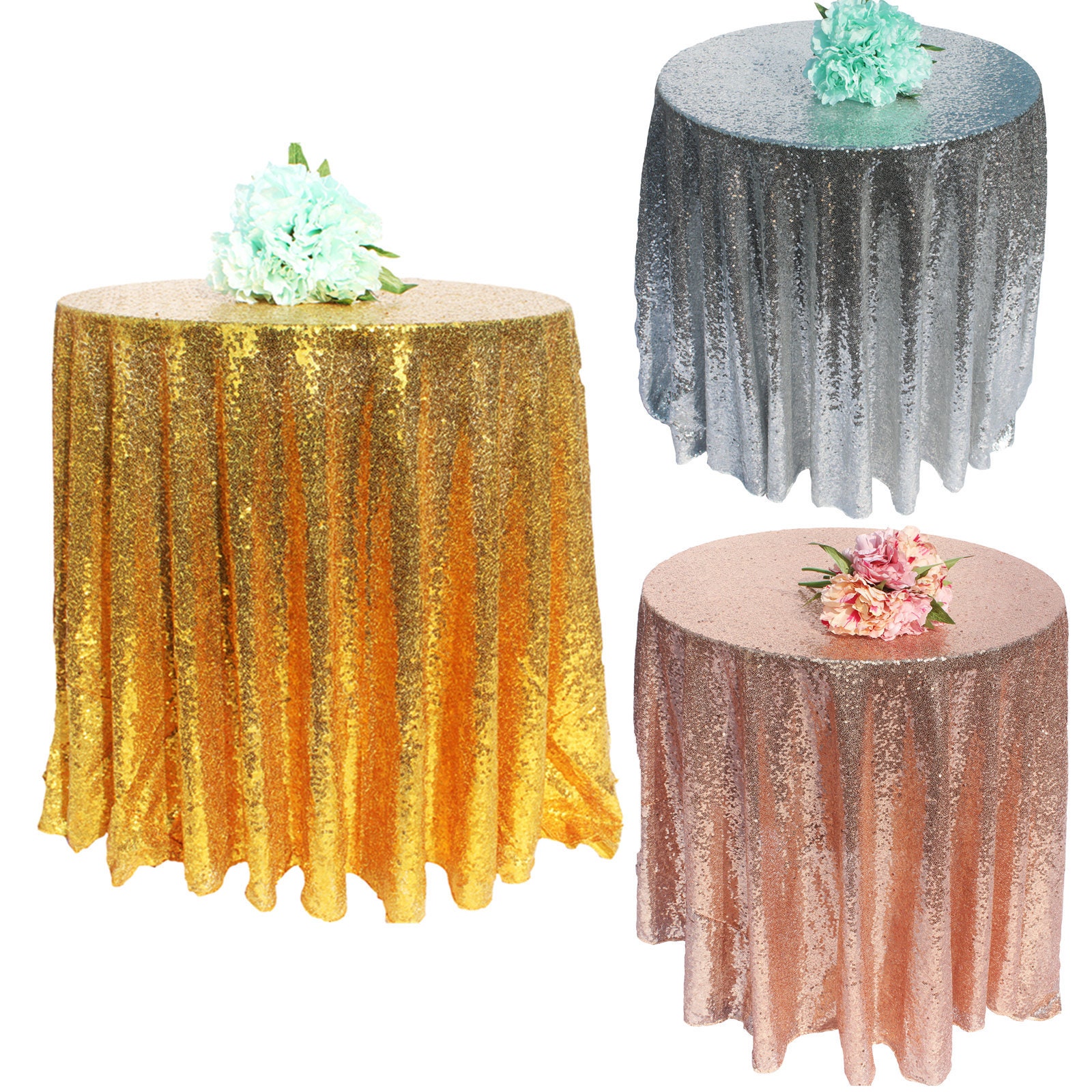 1Pcs/lot Sequin Tablecloth Glitter Round&Rectangular Table Etsy