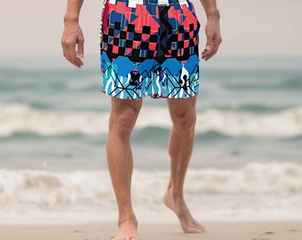 WAVEMAKO Always Stacked Men's swim trunks beach gear surf board shorts designer apparel summertime style