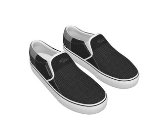 WAVEMAKO Charcoal Ash Smoke Weaver Men's Slip On Sneakers