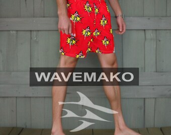 WAVEMAKO Armed Hula Bang Men's swim trunks Surf Shorts Beach Wear