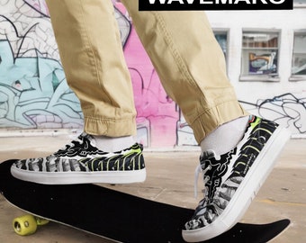 WAVEMAKO Angelfish Fury Men’s lace-up canvas shoes