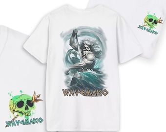 WAVEMAKO The wave maker  Softstyle Double Sided T-Shirt Mens Beachwear surf style clothes