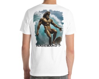 WAVEMAKO Poseidon Surfing front/back graphic t-shirt
