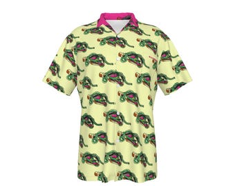 Jet Ski in a Bottle Mens Hawaiian Shirt With Pocket