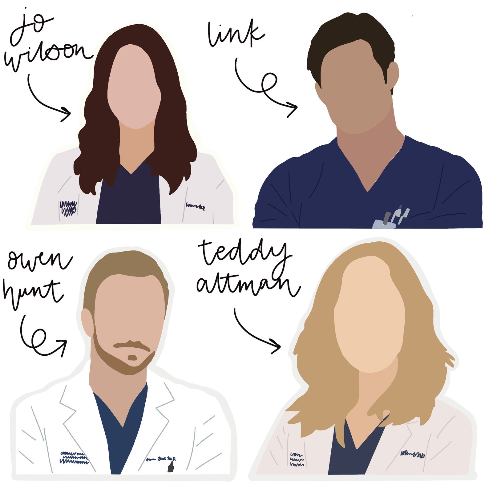Grey's Anatomy Stickers | Etsy