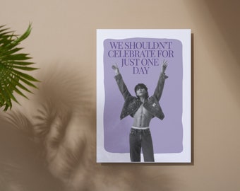 Afdrukbare BTS Jungkook Seven-wenskaart - digitale download - dubbelzijdig - KPOP-verjaardagskaart - direct downloaden