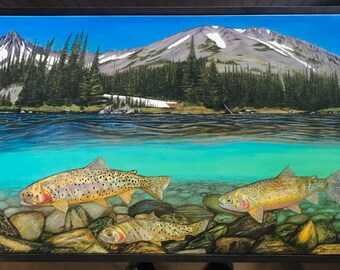 High Country Cutthroats36x 22 framed canvas giclee (Print On Demand 1-2 weeks)