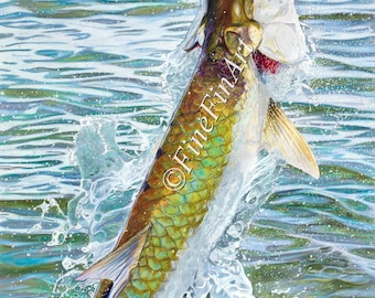 Thrashing Tarpon 18.5x26 Limited Fine Art Print