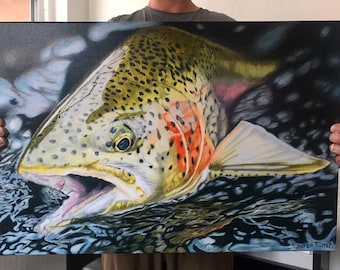 Swift Water Rainbow 18x 28 Framed Canvas Limited Edition Giclee  (Print On Demand 1-2 weeks)