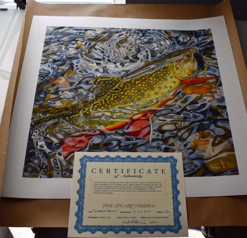 Glimmering Brookie 16x16.5 Best Seller Limited Edition Fine Art Print image 4