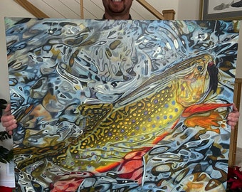 Glimmering Brookie 33x 34.5 -Best Seller! Limited Edition Framed Canvas (Print On Demand 1-2 Weeks)