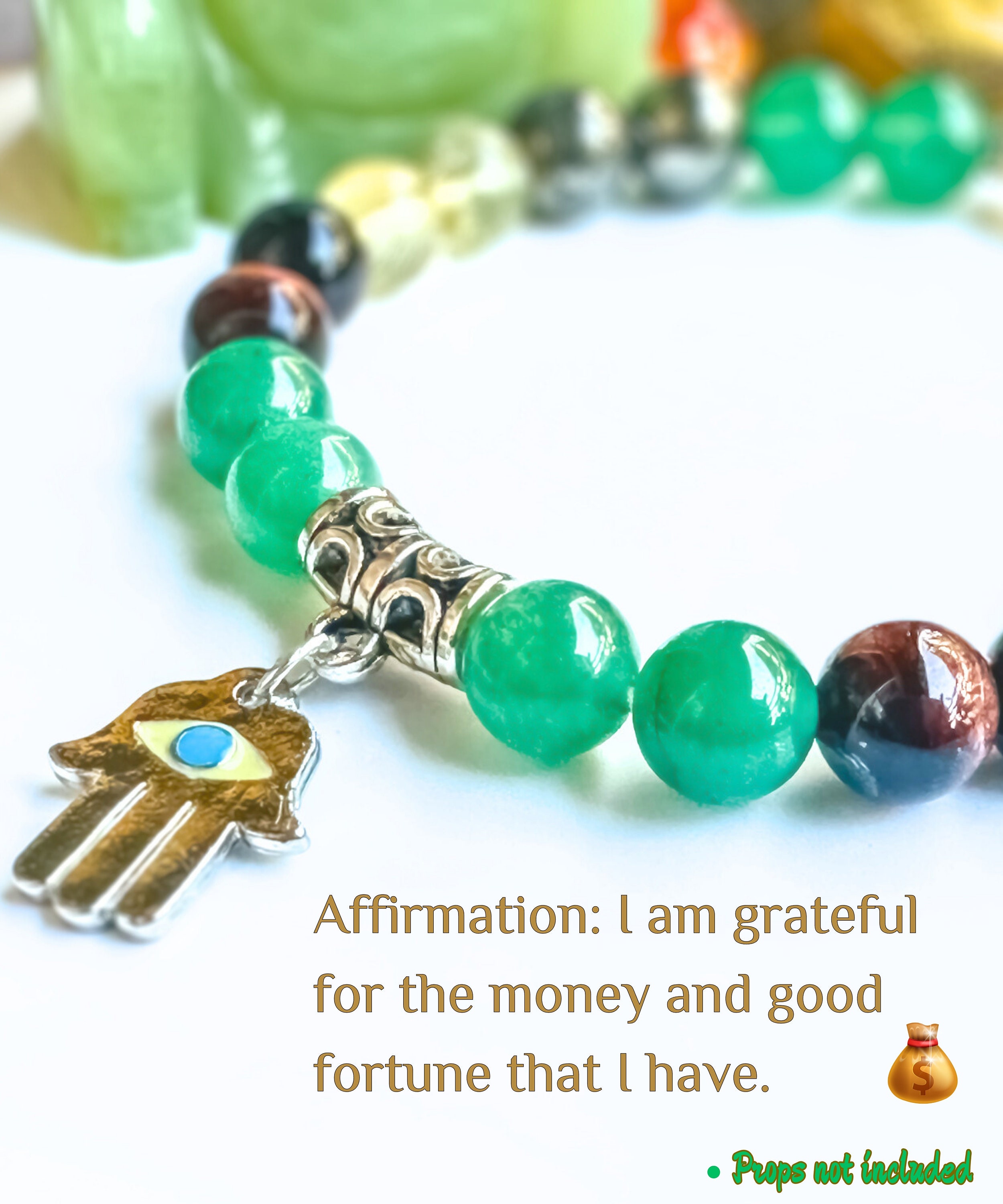 Lucky Hamsa Charm Casino Bracelet, Wealth Maker Bracelet, Money ...