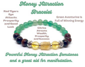 Money Manifesting Bracelet Chakra Jewelry Handmade Jewelry Healing Crystal Bracelet Lucky Bracelet Good Fortune Prosperity Success