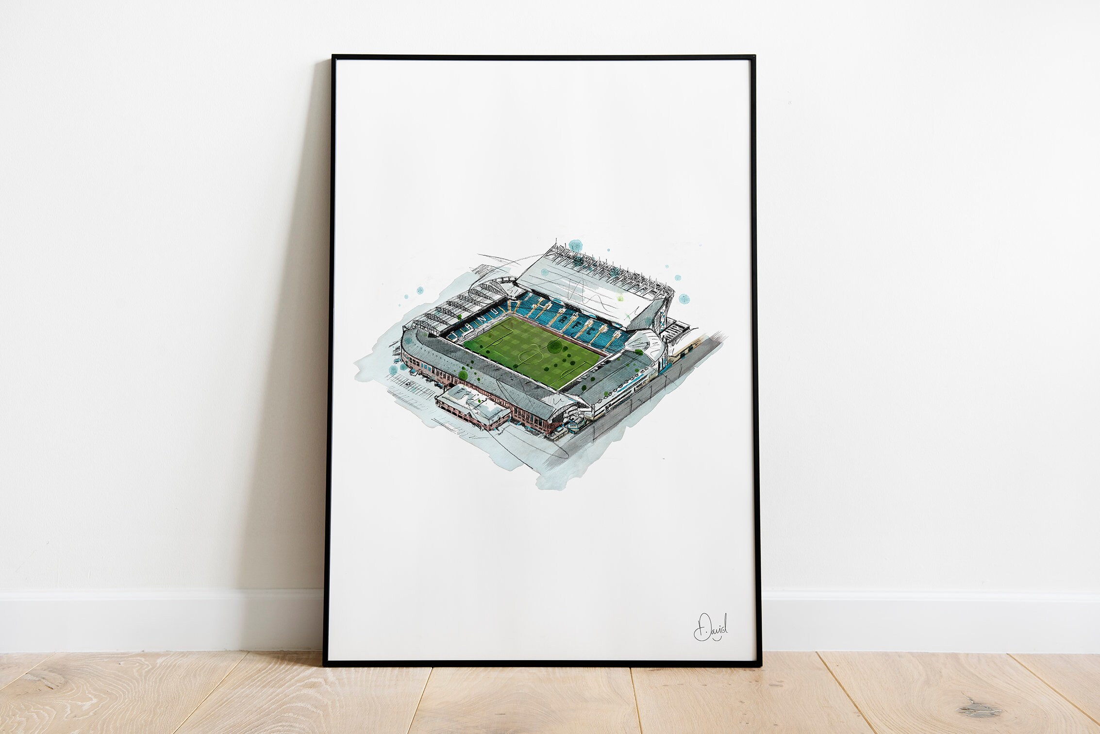 Leeds United Elland Road Leeds United illustration Drawing Etsy
