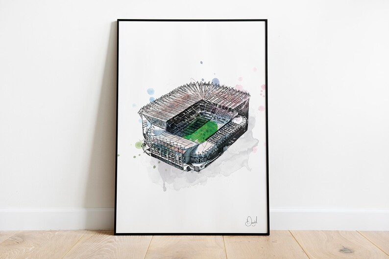 Nufc St James Park Football Ground Art Print Illustration Etsy