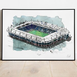 Westham London Stadium Westham Illustration Drawing Etsy
