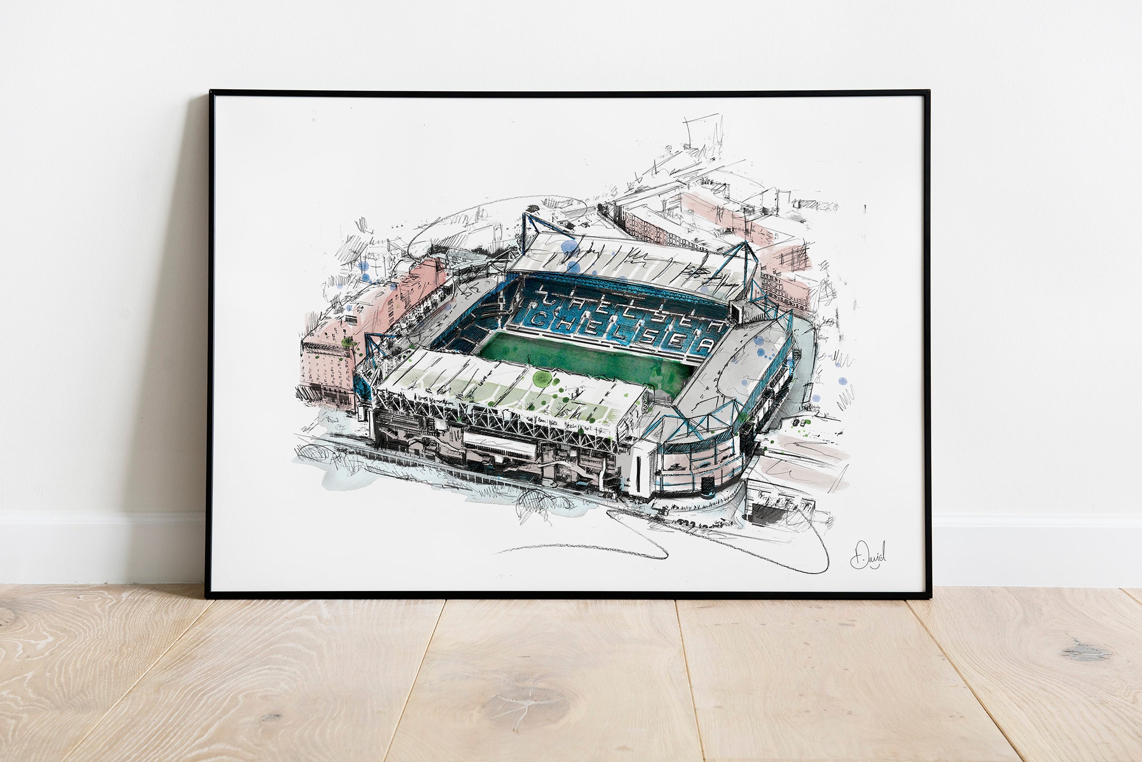 Chelsea Stamford Bridge Football Ground Art Print Etsy