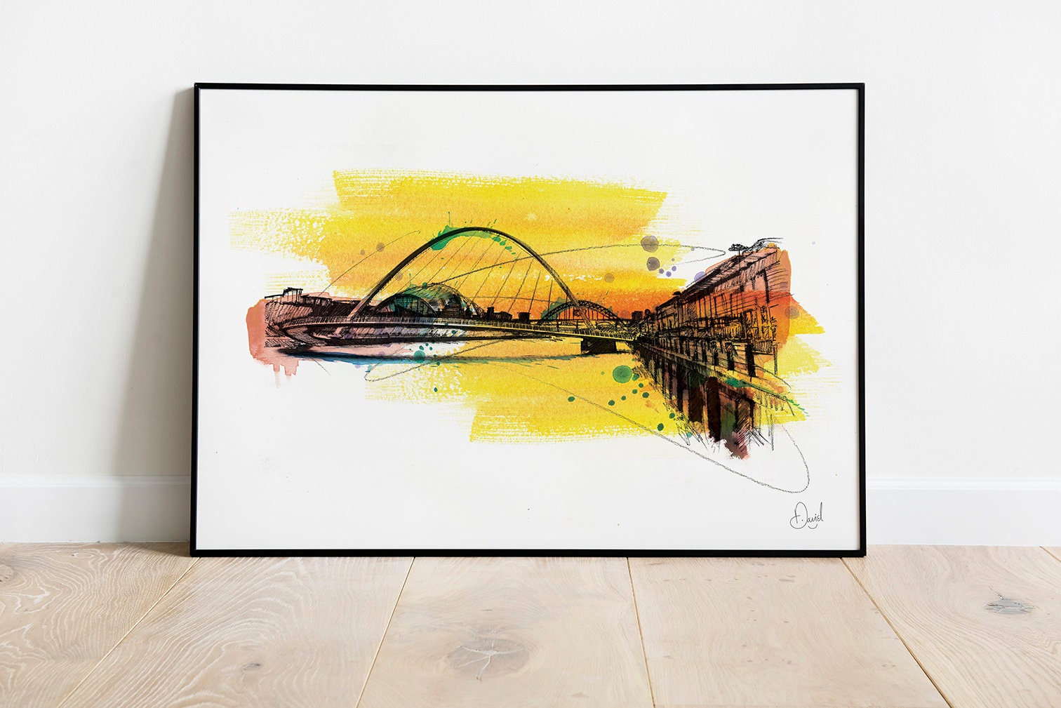 Newcastle Quayside Art Print Newcastle Illustration Etsy