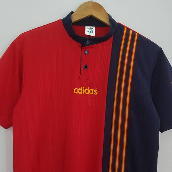 0501 Adidas Vintage Spain National Soccer Team Jersey 1998 Home