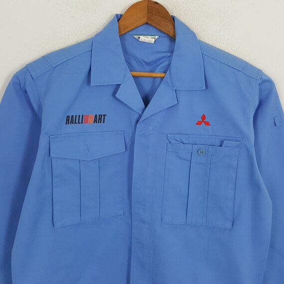 Blouson Vintage Rothmans Mitsubishi Ralliart Paris-Dakar - Taille L, Bleu, Années 90 - Occasion Très Bon État