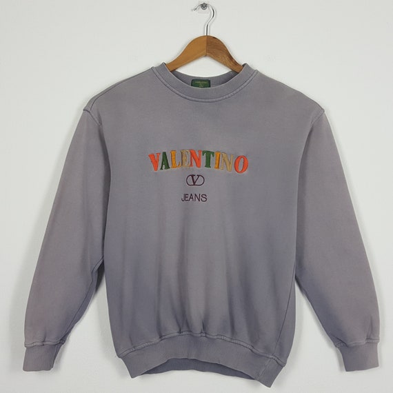 Vintage VALENTINO Embroidery Spell Out Design Sweatshirt Etsy