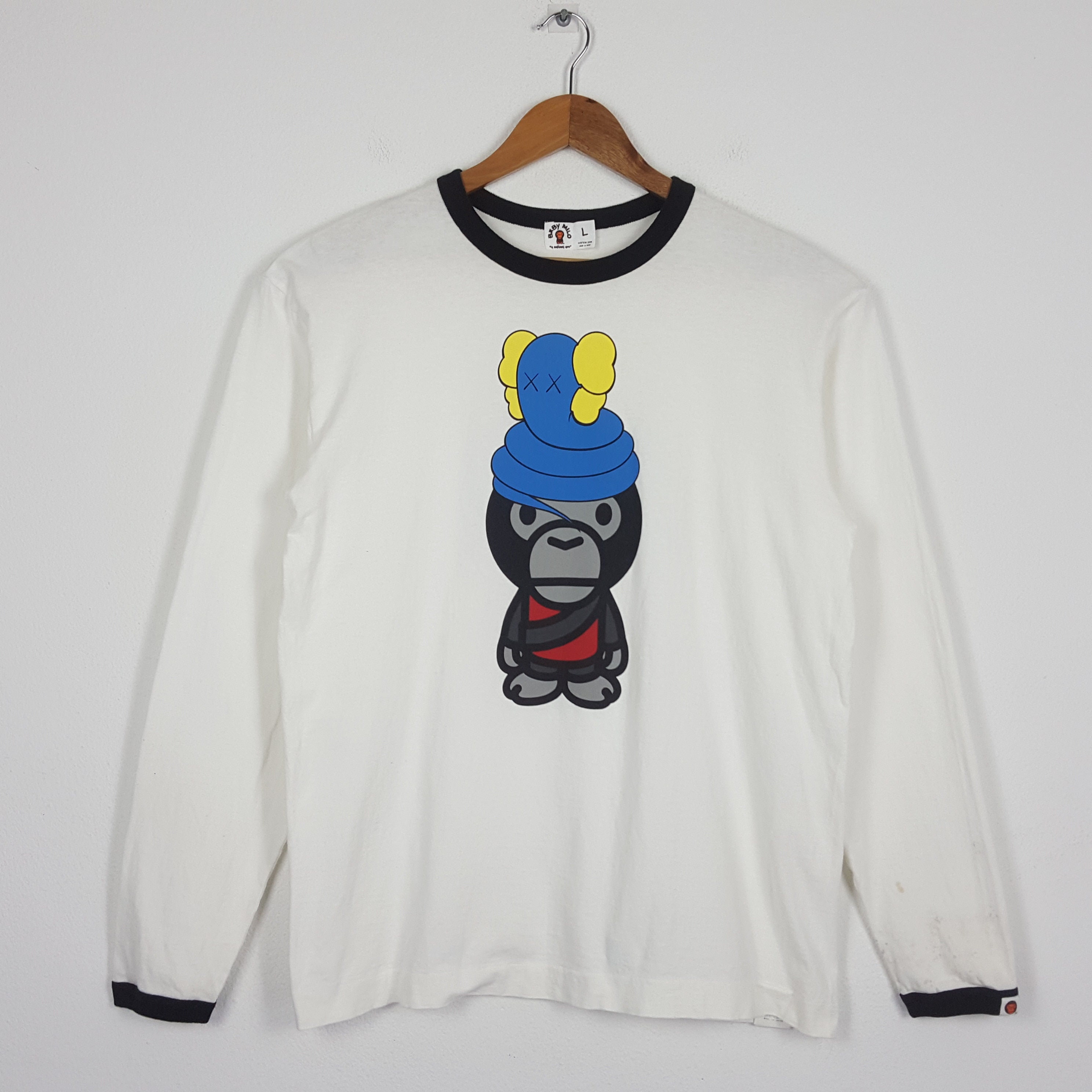 Vintage KAWS X Baby Milo Japanese Brand Long Sleeve T-shirt - Etsy