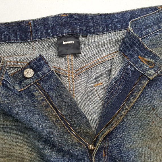 Vintage BEAMS Japanese Brand Distressed Short Jea… - image 8