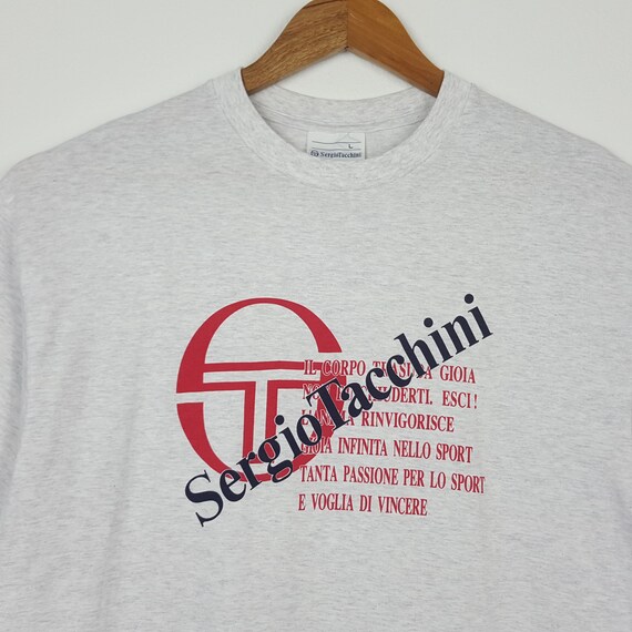 Vintage 90 s Sergio Tacchini gran logo diseno camiseta Japon Etsy Mexico