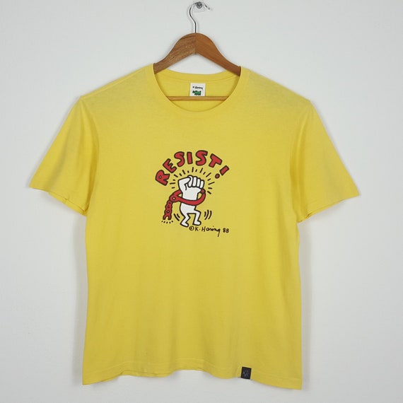 Vintage KEITH HARING RESIST K.haring 88 Design T shirt Etsy