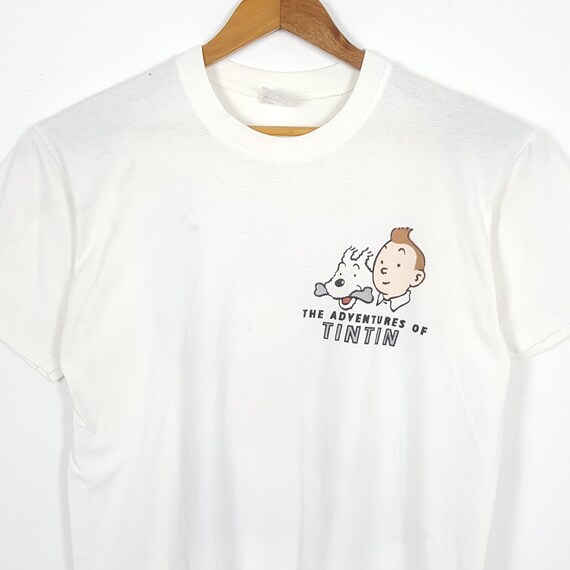 T-shirt Vintage Tintin 1993 - Corner Production - Fabriqué En France - Taille XS - Occasion Très Bon État