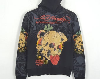 Felpe con cappuccio firmate italiane vintage Ed Hardy Christian Audigier