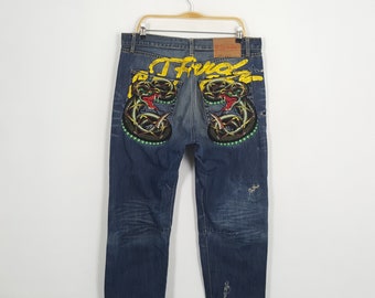 Vintage ED HARDY di Christian Audigier Designer Rare Jeans