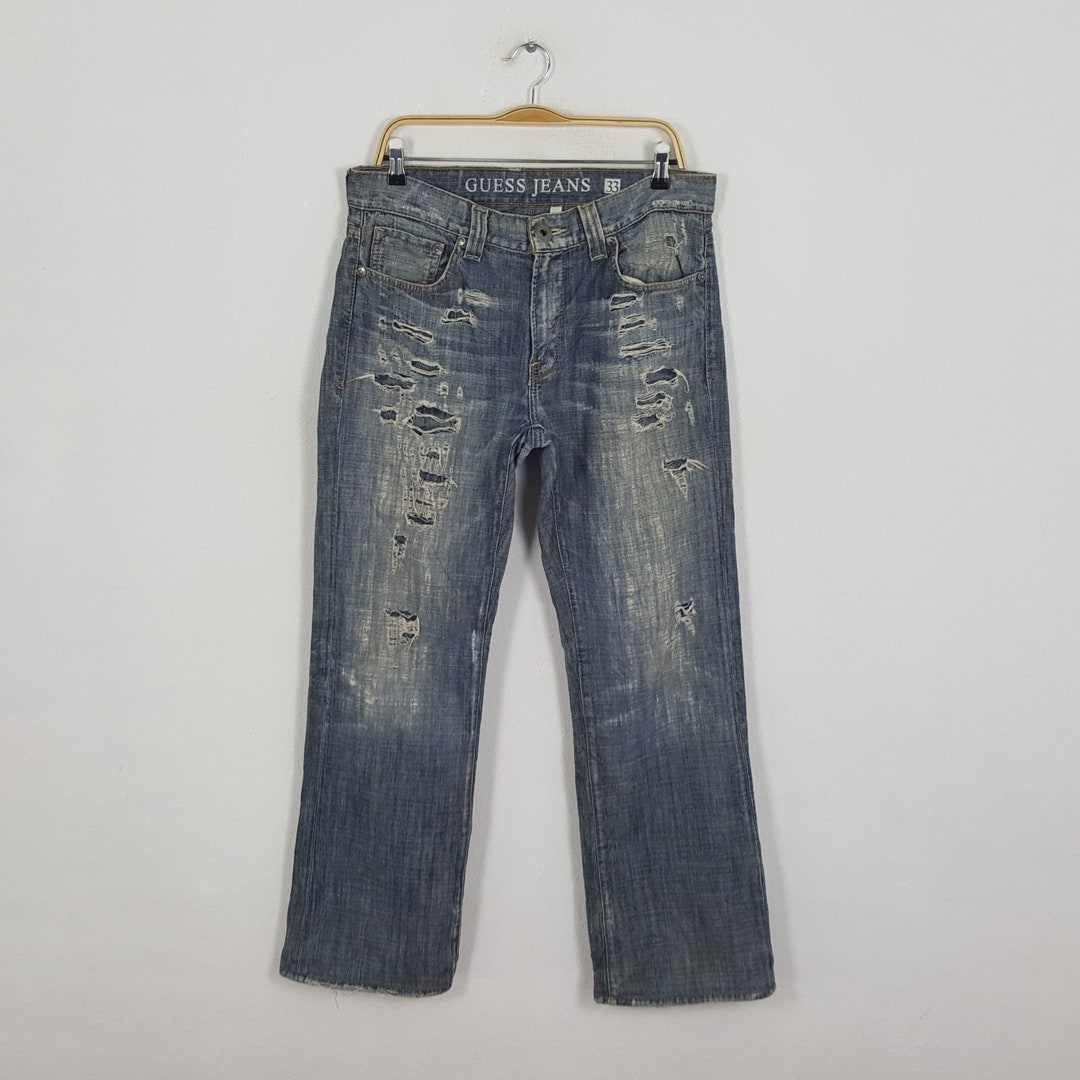 Image showcasing Vintage GUESS JEANS American Style Distressed Jeans - Etsy