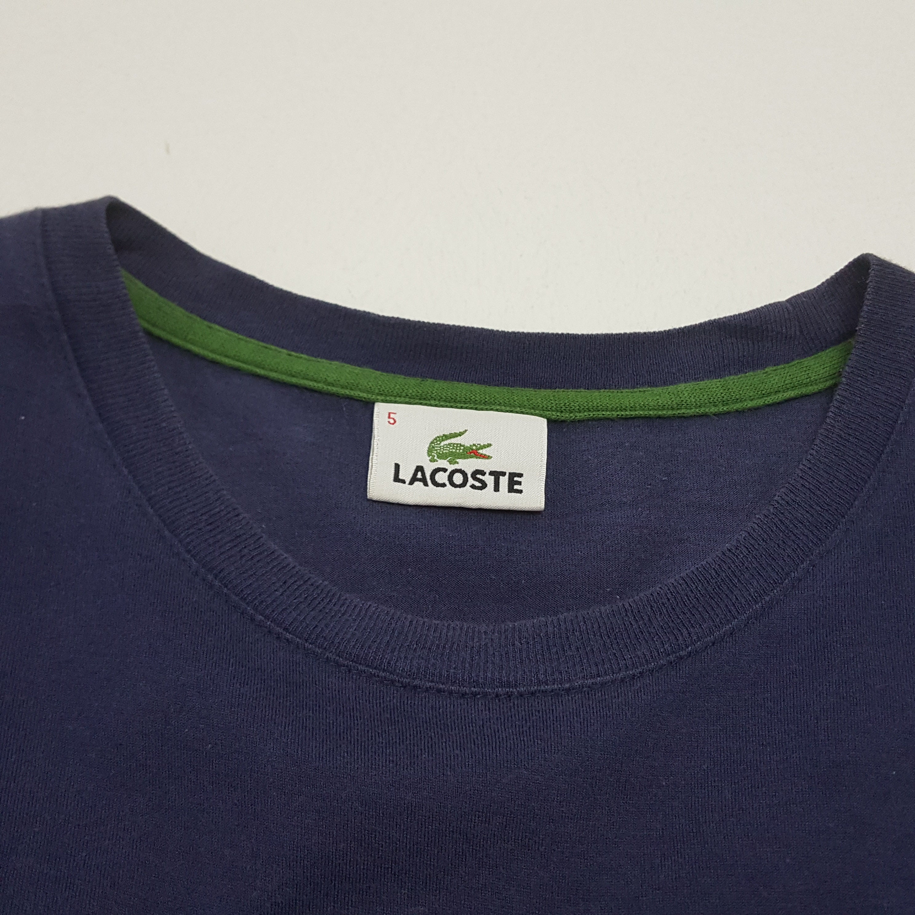 - Rounet Design T-shirt LACOSTE Logo Etsy Vintage Big Blue