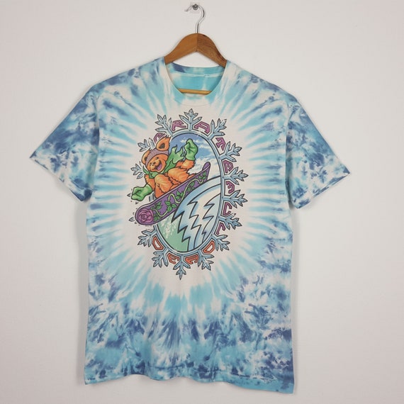 Vintage 90's GRATEFUL DEAD tye dye snow design t-s