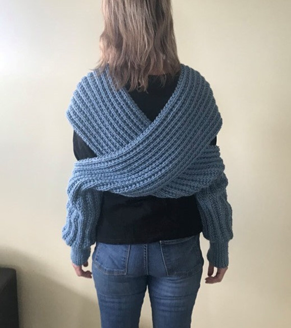 Womens Shawl/scarf Denim Blue One Size Fits All - Etsy New Zealand