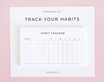 Habit Tracker Sticky Note | Daily Habit Tracker Sticky Notes |  Daily Habit Tracker | Checklist Notepad | Daily Trracker