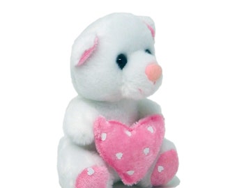 Bear Holding Heart 5 Inches tall Stuffed Animal for any Occasion such as Valentine's Day