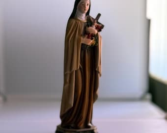 Estatua de Resina de Santa Teresa de Jesús - Figura Católica de 12" / Santa Teresa de Jesús, Figura Católica - Estatua de Resina