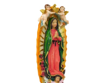 Our Lady of Guadalupe Statue, Finely Detailed Resin, 12 Inch Tall Figurine