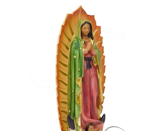 Our Lady of Guadalupe Resin Statue - Virgen Guadalupe, 16 Inch Catholic Figurine by moicla