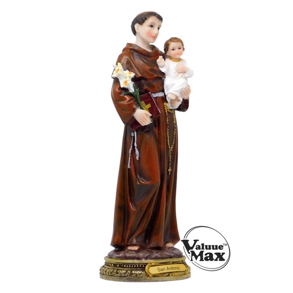 Saint Anthony of Padua Resin Statue - San Antonio de Padua, Catholic Figurine by moicla, Available in Two Size 8" - 12"