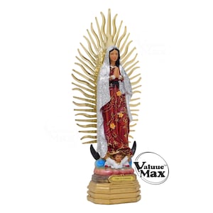 ValuueMax™ Our Lady of Guadalupe Statue, Glitter Coated Finely Detailed Resin, 8 Inch Tall Figurine #VM 26782