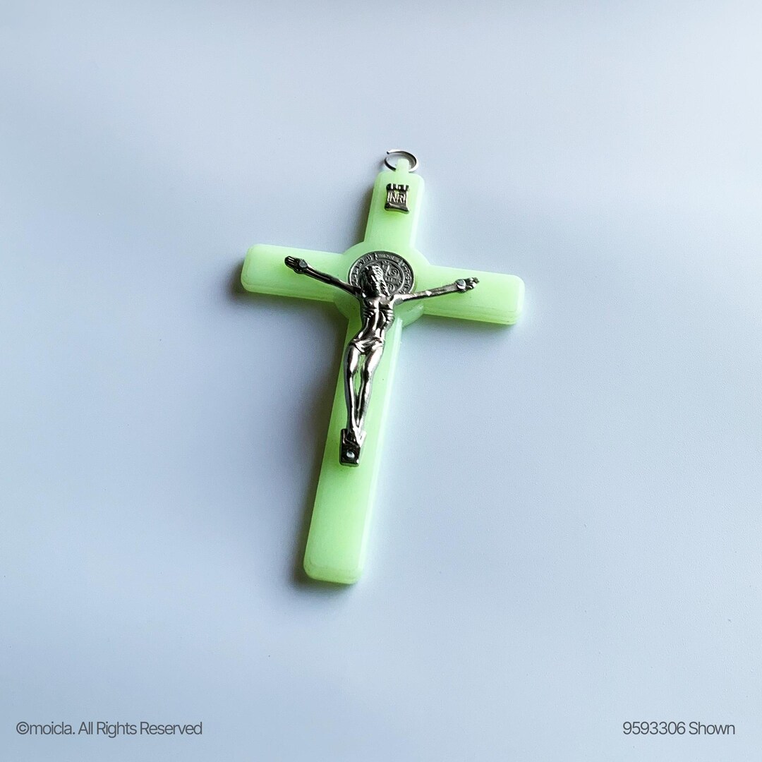 RMC6032 Glow In The Dark Crucifix Cross Rosary Parts DIY Rosary Making Jesus Yesus St Benedict Catholic Christian I.752460124 - Foto 6
