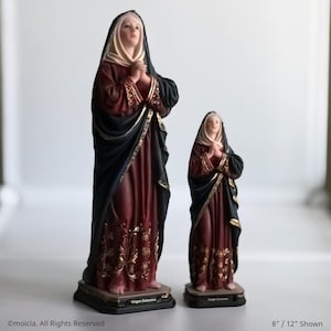 Our Lady of Sorrows Resin Statue - Catholic Figurine, Size 8" -12" Available | Virgen Dolorosa, Figura Catolica - Estatua de Resina