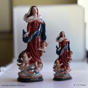 Immaculate Conception of Mary Resin Statue – Catholic Figurine, Sizes 8&quot; & 12&quot; Available | Inmaculada Concepcion de Maria, Figura Catolica