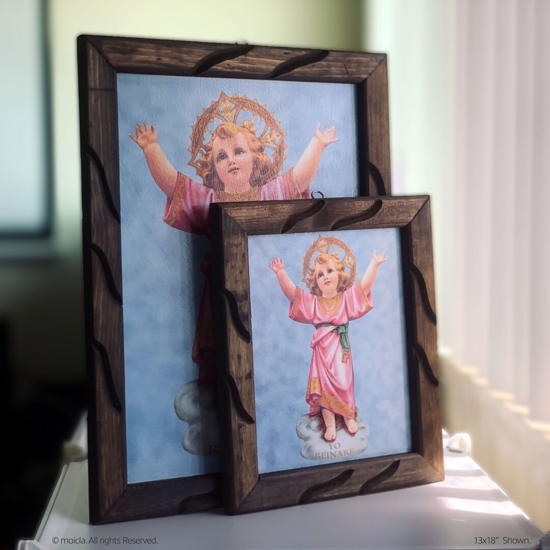 Imagen del Divino Niño Jesús con aspecto de pintura al óleo. Marco ...