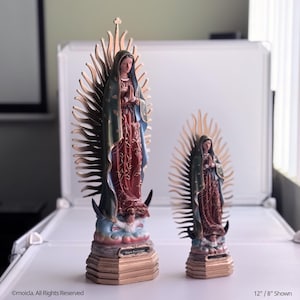 Our Lady of Guadalupe Resin Statue - Catholic Figurine, Sizes 8&quot; - 12&quot; Available | Estatua Virgen Guadalupe, Figura Catolica - Resina