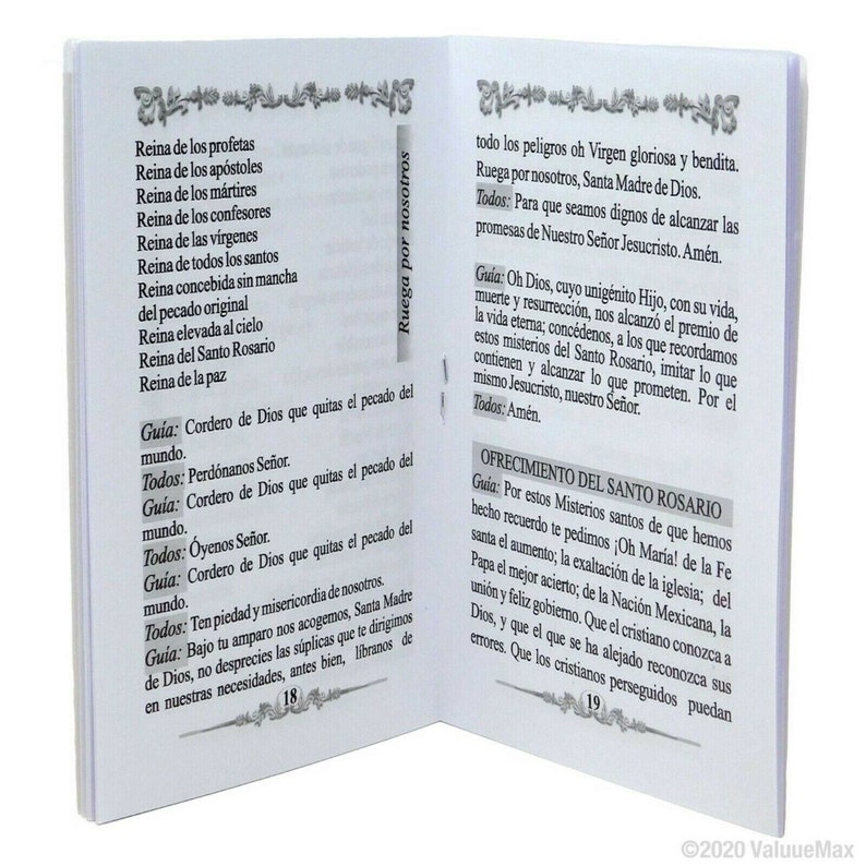 Novena Santo Rosario Virgen Guadalupe Spanish Language Prayer Book Paperback